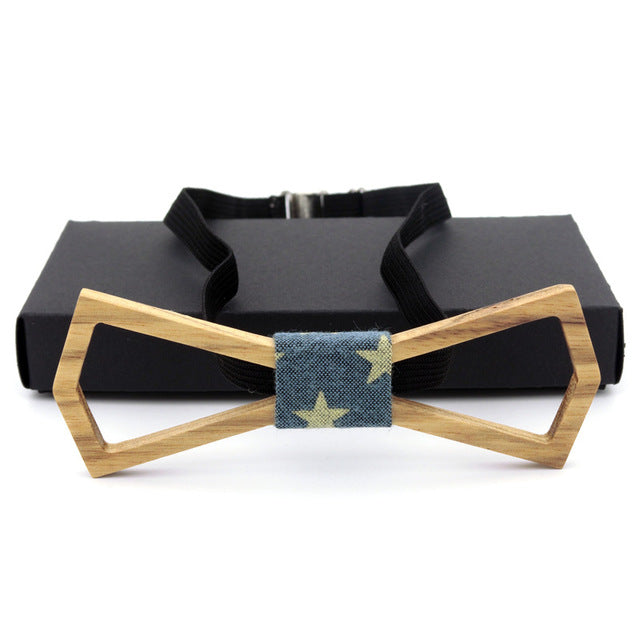 Classic wooden mens Bow tie