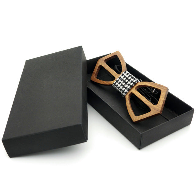 Hollow-carved wood Bowties for Men