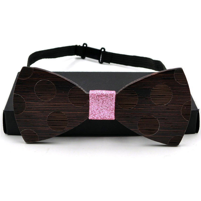 Dot Wooden Bow Tie