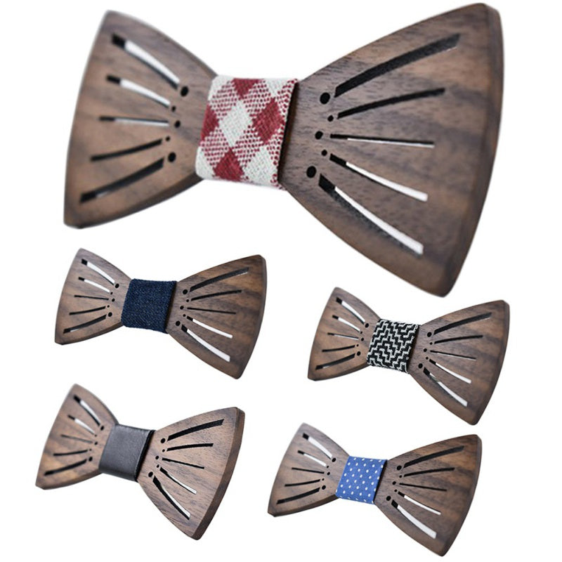 2017 New Carving Wooden Bow Tie Accessories Creative Wood Butterfly Mens&Women Tie 3 style Tie For Adlut W13